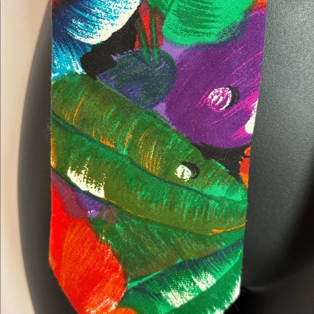 Shelter Island Collection Tropical Floral Cotton Necktie Tie